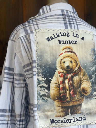 WINTER WONDERLAND Holiday Flannel- Snowburst White